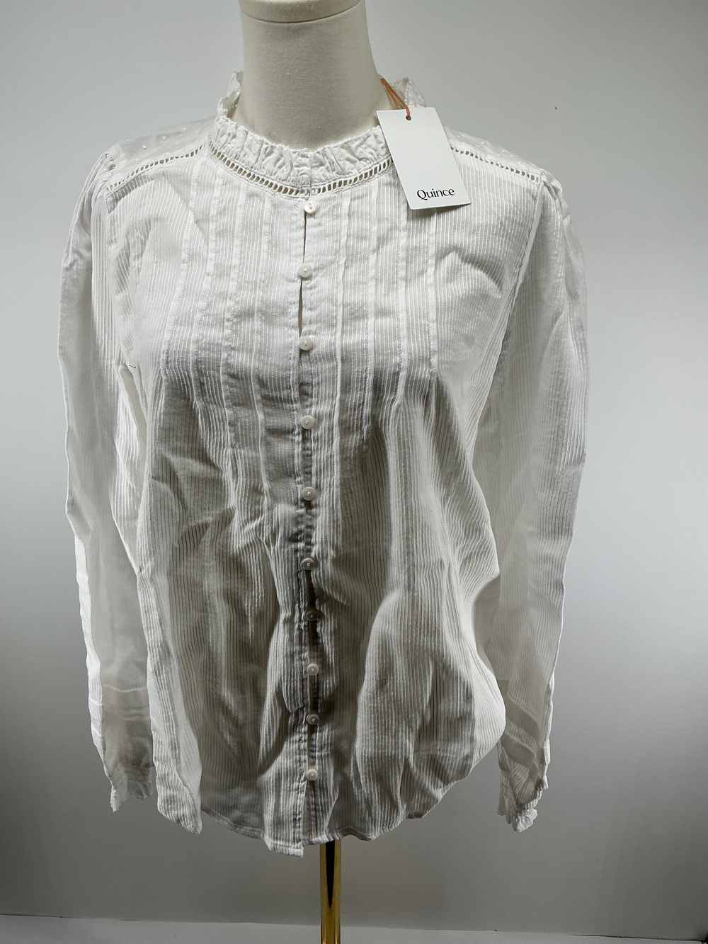 Organic Textured Cotton Peasant Blouse